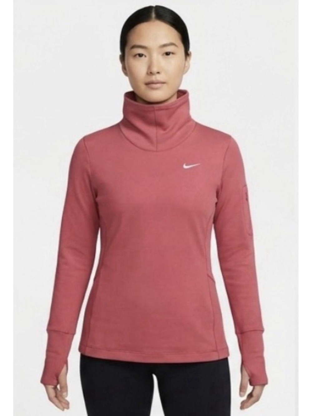 Nike Pro Therma-FIT Women's
Cowl Neck Pullover warm running long sleeve Medium